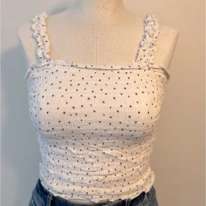 Abercrombie & Fitch Smocked White Tank. Size: XS